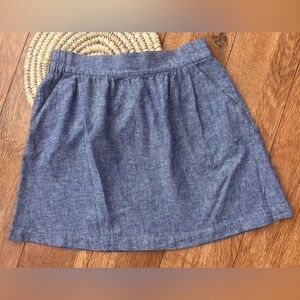 Loft Outlet Classic Blue Linen Blend Mini Skirt
